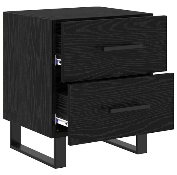 VidaXL Éjjeliszekrény 2 pcs Fekete tölgy 40 x 35 x 47,5 cm Faanyag