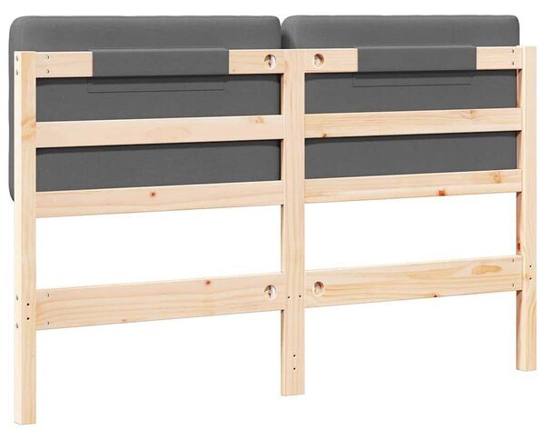 VidaXL Kárpitozott fejtámla fejtámlával Barna és Világosszürke 160 cm