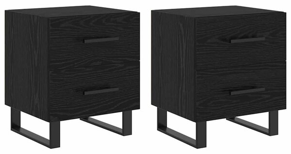 VidaXL Éjjeliszekrény 2 pcs Fekete tölgy 40 x 35 x 47,5 cm Faanyag