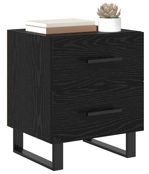 VidaXL Éjjeliszekrény 2 pcs Fekete tölgy 40 x 35 x 47,5 cm Faanyag