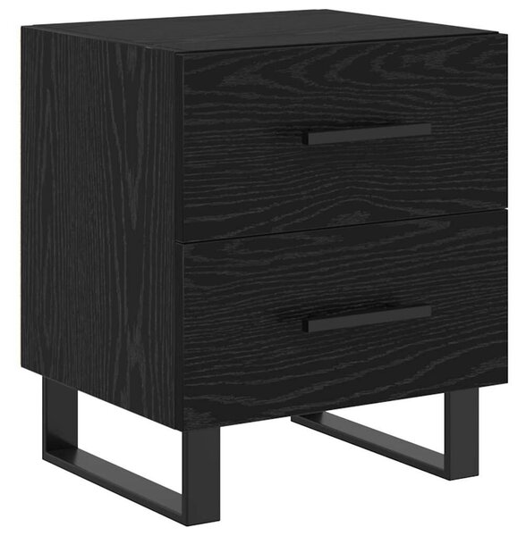 VidaXL Éjjeliszekrény 2 pcs Fekete tölgy 40 x 35 x 47,5 cm Faanyag
