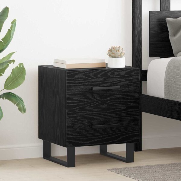 VidaXL Éjjeliszekrény 2 pcs Fekete tölgy 40 x 35 x 47,5 cm Faanyag