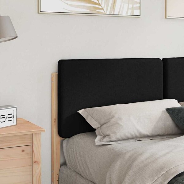 VidaXL Kárpitozott fejtámla Barna és fekete 160 cm Tömör fenyőfa
