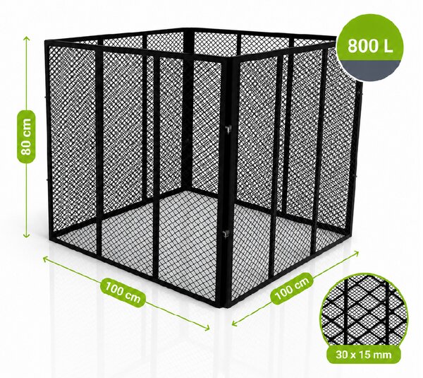 Juskys Fém komposztáló 800 l - fekete