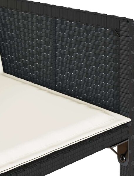 VidaXL Polyrattan Kerti Étkezőgarnitúra - 9 részes - Fekete