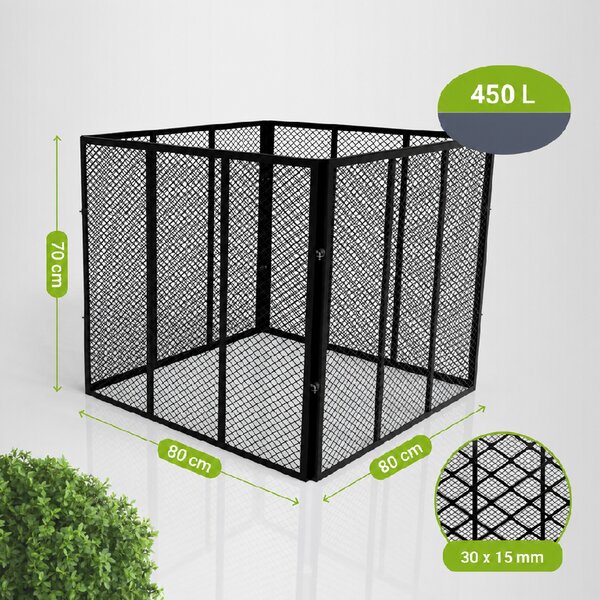 Juskys Fém komposztáló 450 L - fekete