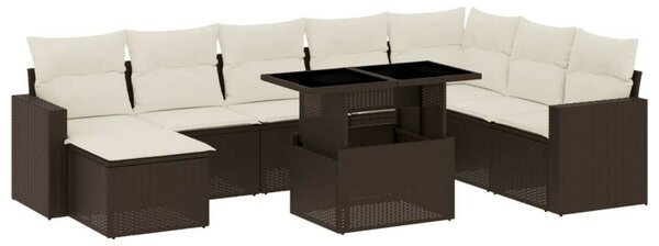 VidaXL Polyrattan Kerti Ülőgarnitúra - 9 részes - Barna