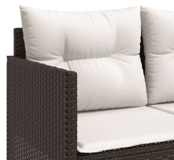 VidaXL barna polyrattan napozóágy párnával