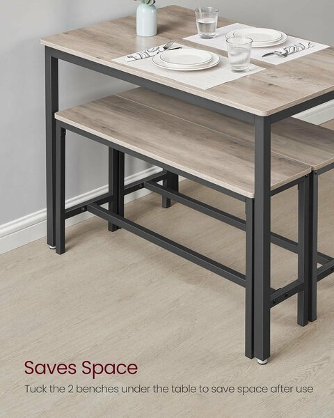 Étkezőasztal 2 paddal, ipari design, 110x70x75 cm, Sonoma tölgy