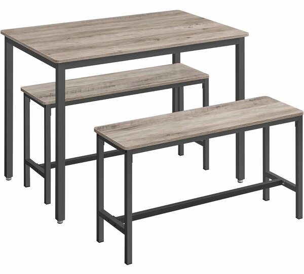 Étkezőasztal 2 paddal, ipari design, 110x70x75 cm, Sonoma tölgy