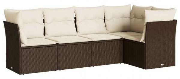 VidaXL Polyrattan Kerti Ülőgarnitúra - 5 részes - Barna