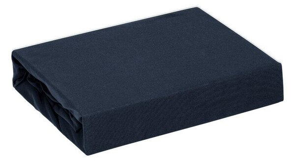 Adela jersey pamut gumis lepedő Indigókék 120x200 cm +25cm