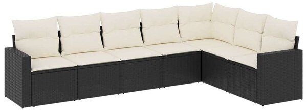 VidaXL Polyrattan Kerti Ülőgarnitúra - 7 részes - Fekete