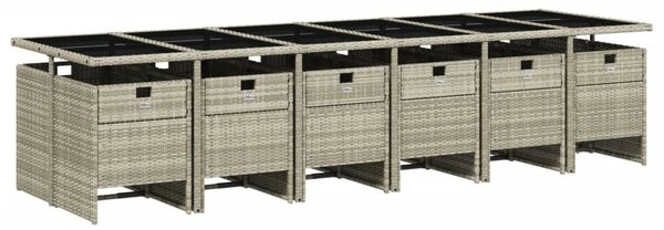 VidaXL Polyrattan Kerti Étkezőgarnitúra - 13 részes - Szürke