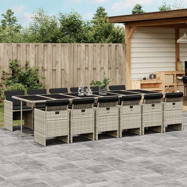 VidaXL Polyrattan Kerti Étkezőgarnitúra - 13 részes - Szürke