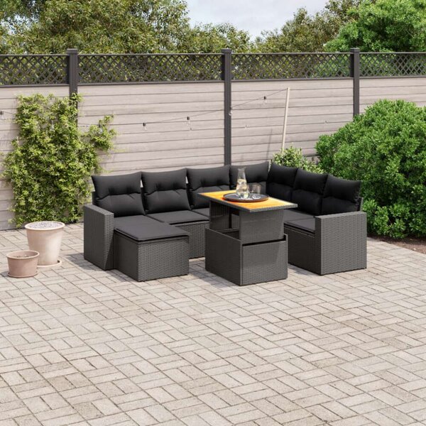VidaXL 8 részes Polyrattan Kerti Ülőgarnitúra
