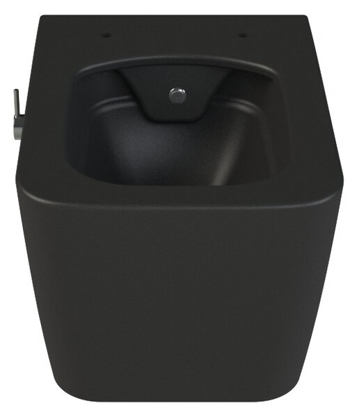 CeraStyle HERA fali WC - MATT FEKETE - BEÉPÍTETT bidé funkcióval - perem nélküli - 52 cm