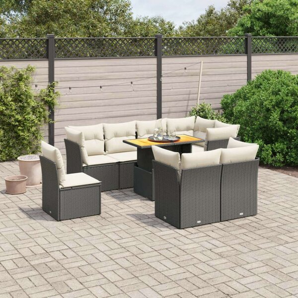 VidaXL Polyrattan Kerti Ülőgarnitúra - 9 részes
