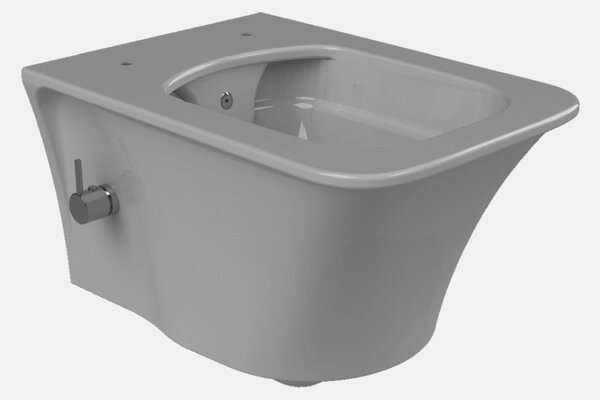 CeraStyle IBIZA fali WC - MATT SZÜRKE - BEÉPÍTETT bidé funkcióval - perem nélküli - 51 cm