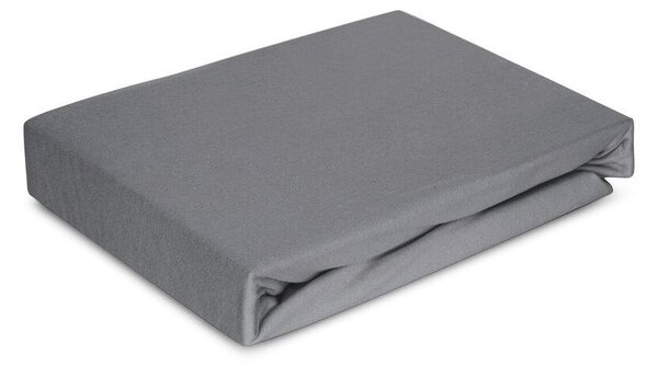 Jersey4 pamut gumis lepedő Acélszürke 90x200 cm +25 cm