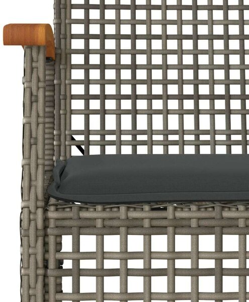 VidaXL 5 részes szürke polyrattan kerti étkezőgarnitúra párnával