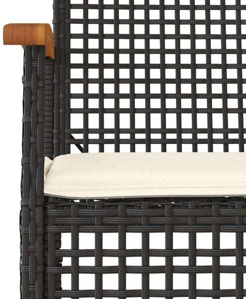 Polyrattan Kerti Étkezőgarnitúra - 7 részes - Fekete