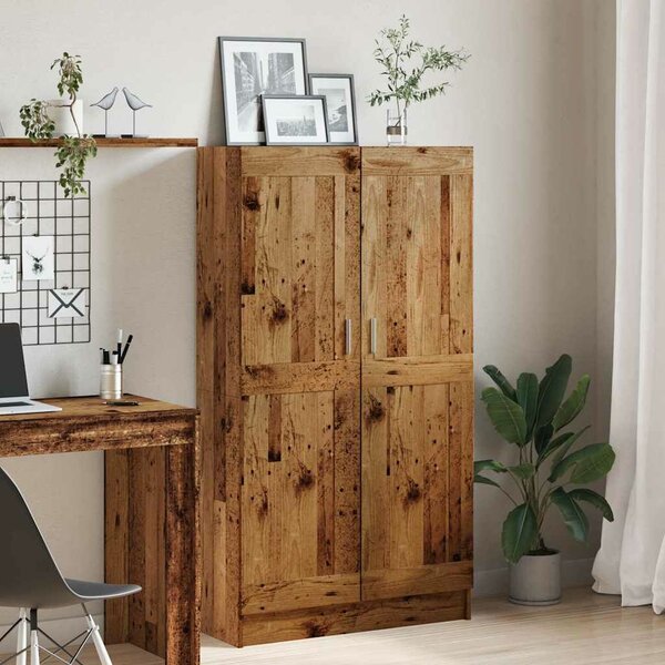 VidaXL régi fa könyvesszekrény 82,5 x 30,5 x 150 cm rétegelt fából