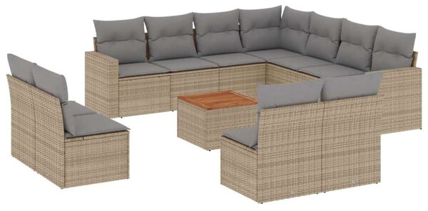 VidaXL Polyrattan Kerti Ülőgarnitúra - 12 részes - Bézs