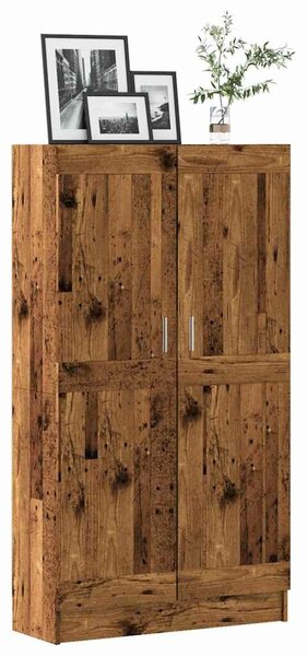 VidaXL régi fa könyvesszekrény 82,5 x 30,5 x 150 cm rétegelt fából