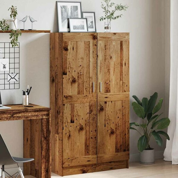 VidaXL régi fa könyvesszekrény 82,5 x 30,5 x 150 cm rétegelt fából