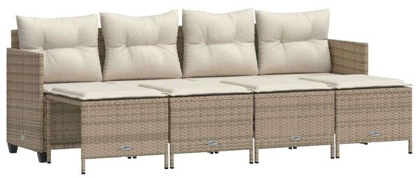 VidaXL Polyrattan Kerti Ülőgarnitúra - 5 részes - Bézs