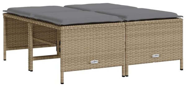 VidaXL 5 részes bézs polyrattan kerti ülőgarnitúra párnákkal