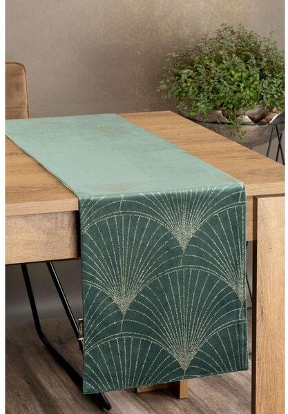 Blink14 bársony asztali futó Sötét menta 35x140 cm