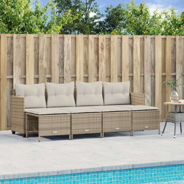 VidaXL Polyrattan Kerti Ülőgarnitúra - 5 részes - Bézs