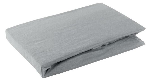 Jersey pamut gumis lepedő Acélszürke 90x200 cm +25 cm