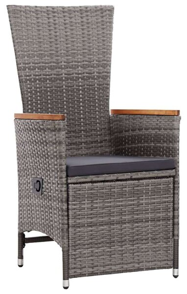 VidaXL 9 Személyes Polyrattan Kerti Étkezőgarnitúra - Szürke