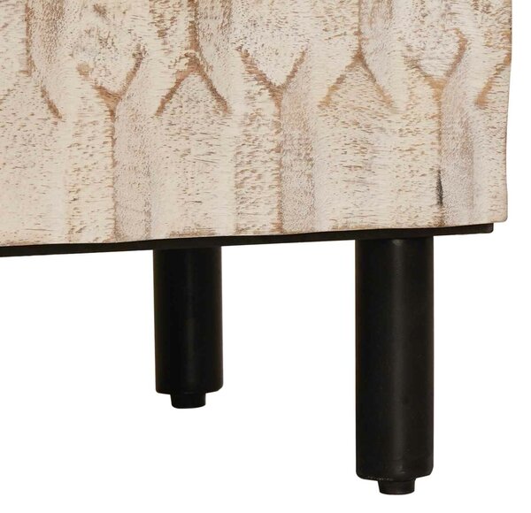 VidaXL Széf 2 pcs Fehér mosott felület 60 x 33 x 75 cm Tömör Mangófát