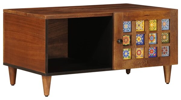 VidaXL Dohányzóasztal Barna 80 x 50 x 40 cm Tömör Mangófát