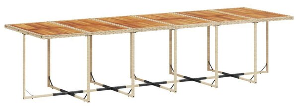 VidaXL Polyrattan Kerti Étkezőgarnitúra - 17 részes - Bézs