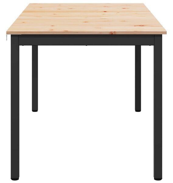 VidaXL Étkezőasztal Természetes 180 x 90 x 75 cm Tömör fenyőfa