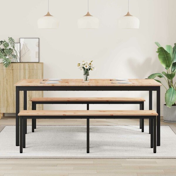 VidaXL Étkezőasztal Természetes 180 x 90 x 75 cm Tömör fenyőfa