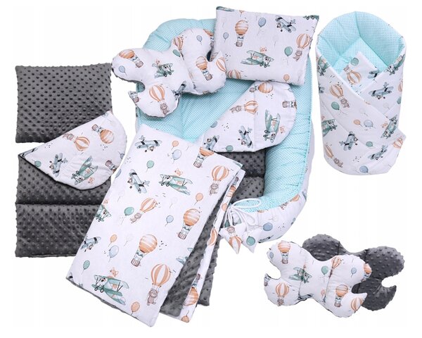 6 az 1-ben babaágy szett MyBaby Minky Szín: repülőgép