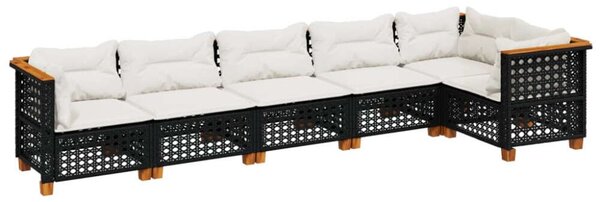 VidaXL Polyrattan Kerti Ülőgarnitúra - 6 részes - Fekete