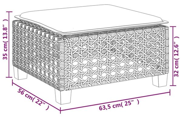 VidaXL Polyrattan Kerti Ülőgarnitúra - 7 részes - Fekete