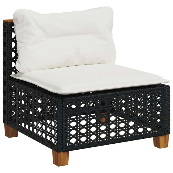 Polyrattan Kerti Ülőgarnitúra - 10 részes - Fekete
