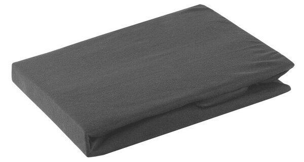 Jersey pamut gumis lepedő Fekete 120x200 cm +25 cm