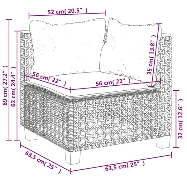 VidaXL Polyrattan Kerti Ülőgarnitúra - Fekete - 10 részes