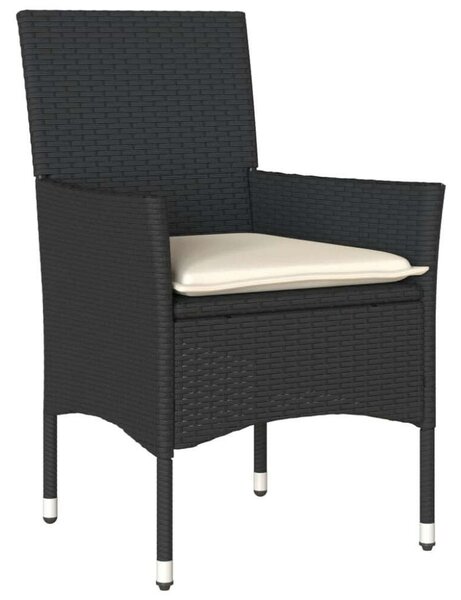 VidaXL - 2 Személyes Kerti Étkezőgarnitúra - Polyrattan/Akácfa - Fekete