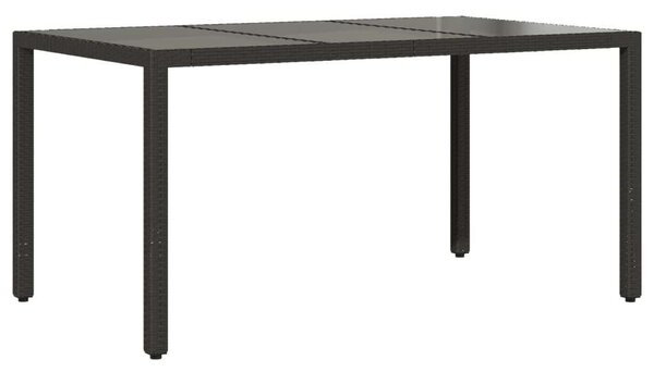 VidaXL - 5 Részes Kerti Étkezőgarnitúra - Polyrattan - Fekete