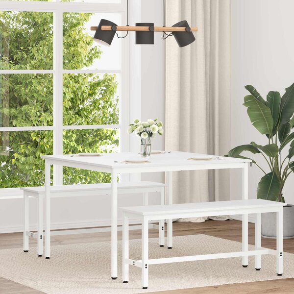 VidaXL Étkezőasztal Fehér 110 x 110 x 75 cm Tömör fenyőfa